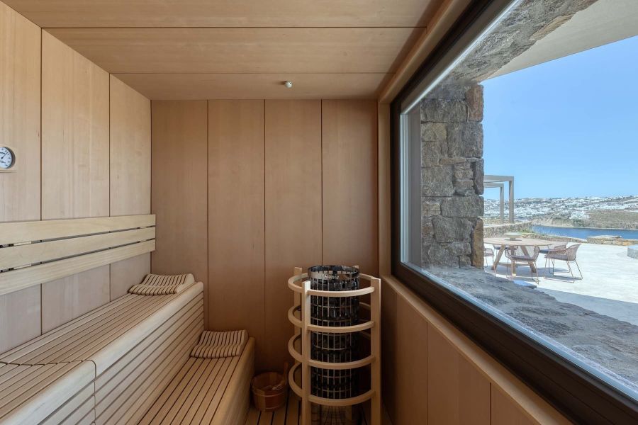 mykonos villas sauna