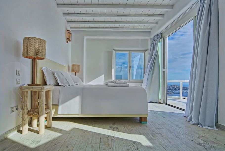 mykonos villa bedroom