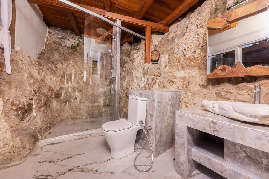 mykonos villa bathroom