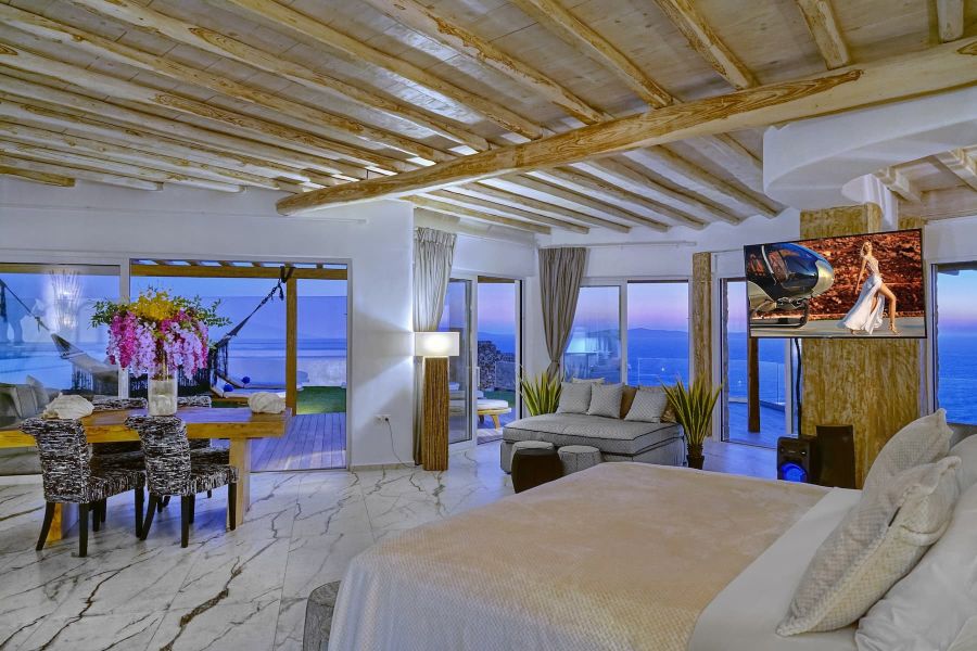 luxury bedroom mykonos